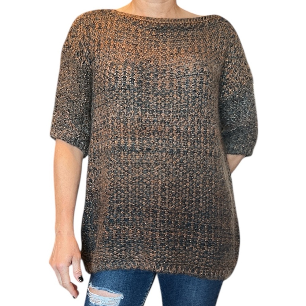 Elsamanda Anthropologie wool short sleeve sweater